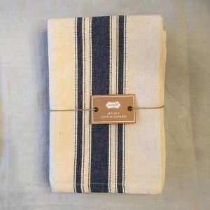 4 Blue Grainsack Napkins